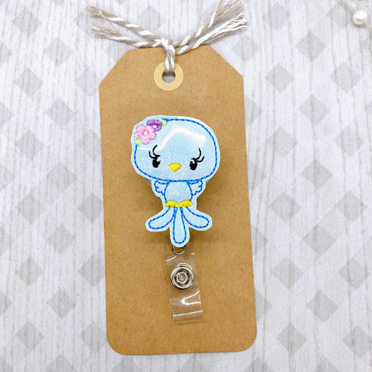 Pretty Blue Bird Badge Topper