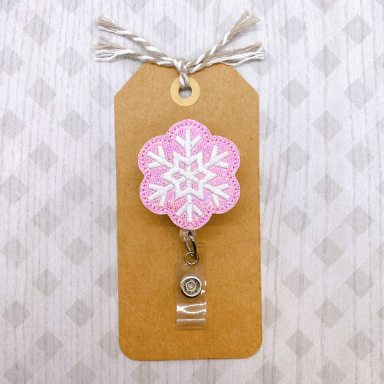 Pink Snowflake Badge Topper