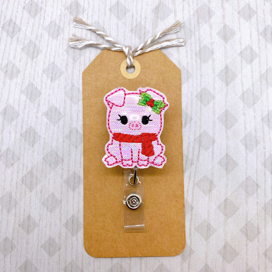 Christmas Pig Badge Topper