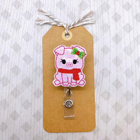 Christmas Pig Badge Topper