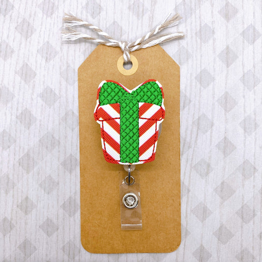 Chevron Christmas Present Badge Topper