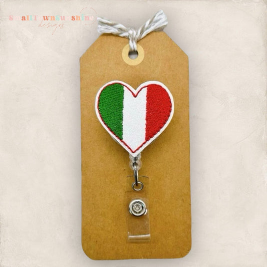 Mexican Flag Heart Badge Topper