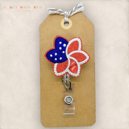Patriotic Flower Badge Topper