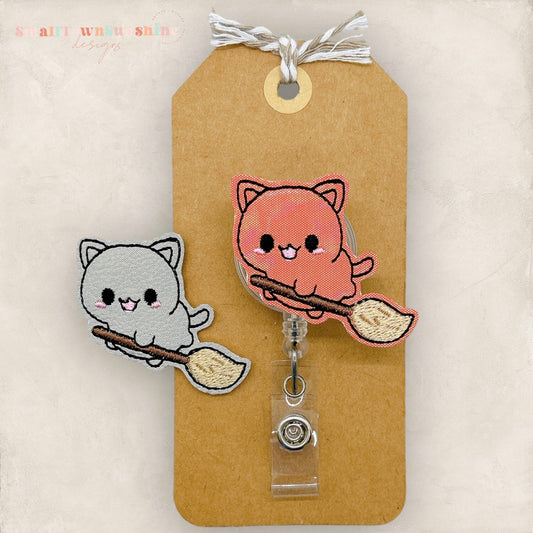 Halloween Kitty Badge Clip