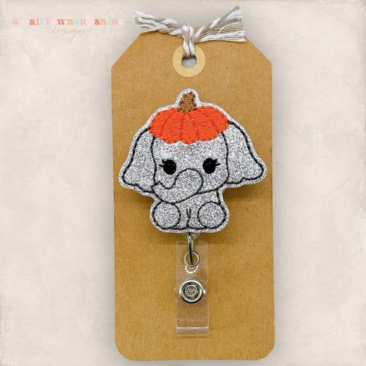 Pumpkin Elephant Badge Topper