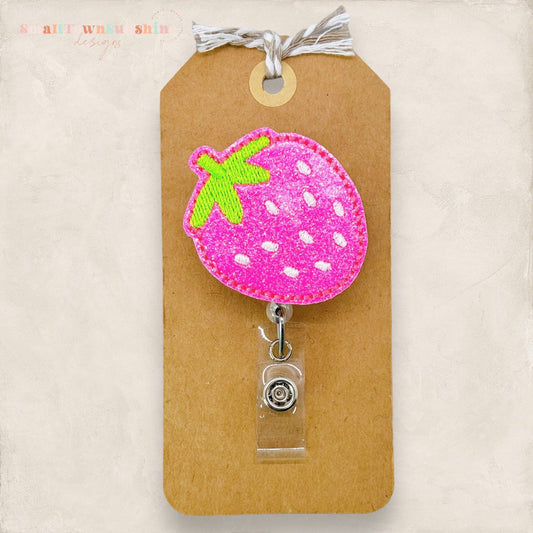 Hot Pink Strawberry Badge Topper