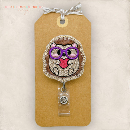 Nerdy Hedgehog Badge Topper