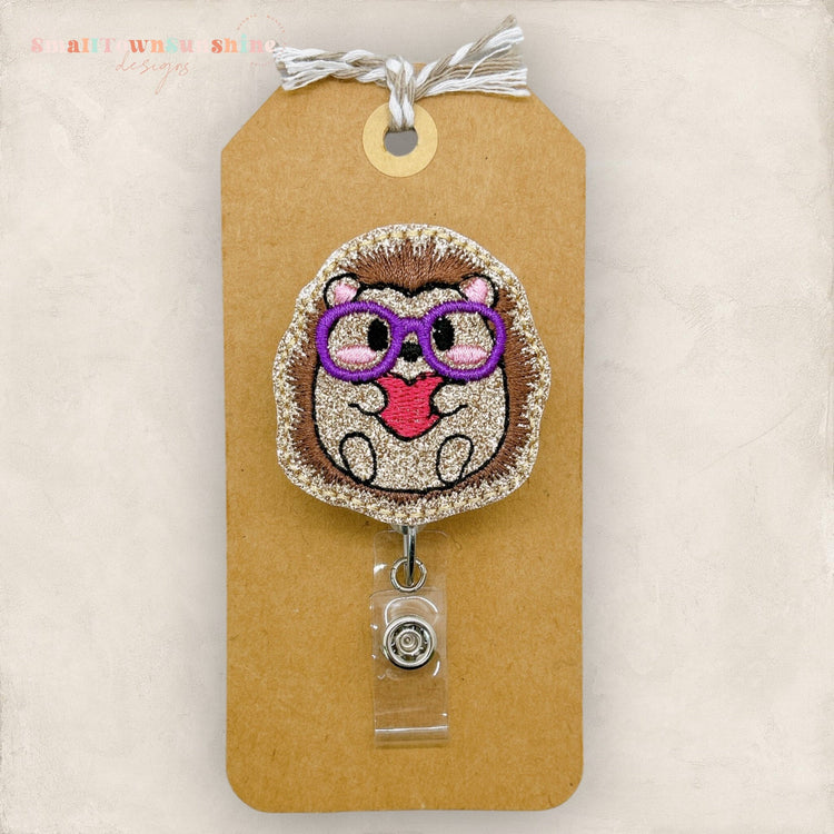 Nerdy Hedgehog Badge Topper
