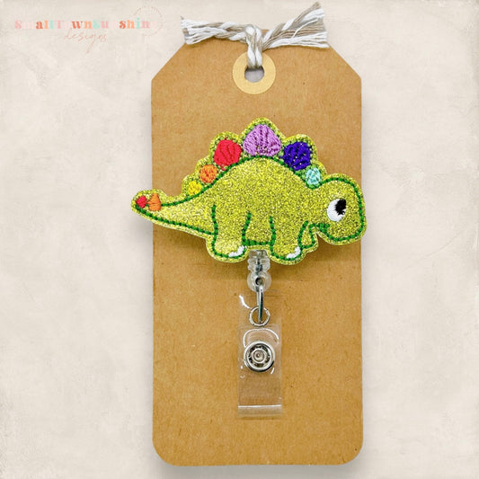Rainbow Dinosaur Badge Topper