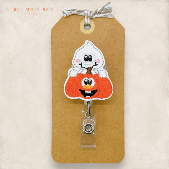 Ghost Pumpkin Badge Topper