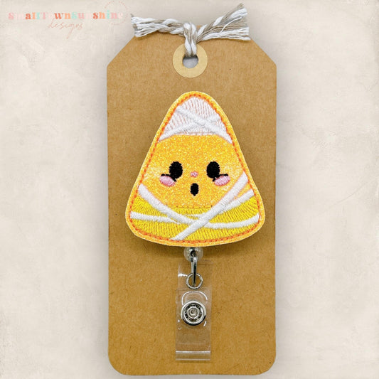 Candy Corn Mummy Badge Topper