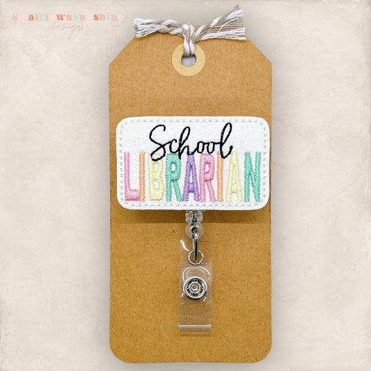 School Librarian Badge Topper