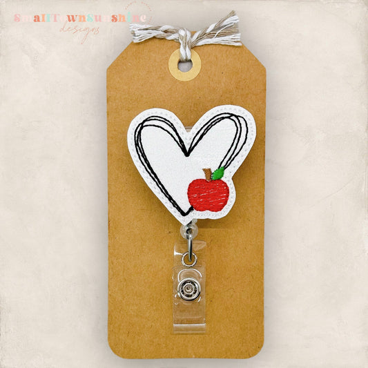 Apple Heart Sketch Badge Topper