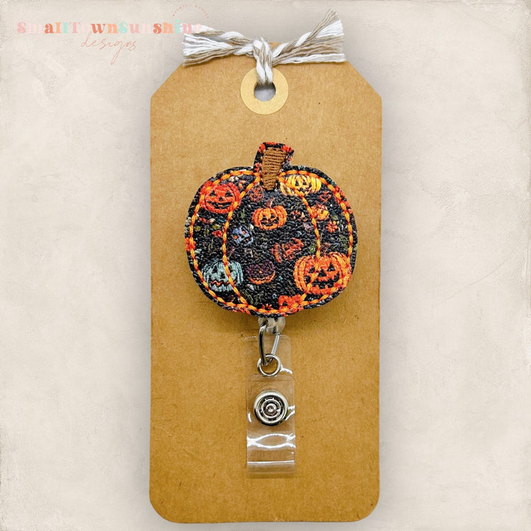 Jack o Lantern Pumpkin Badge Topper