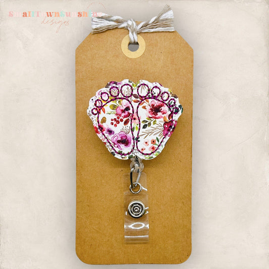 Floral Baby Feet Badge Topper