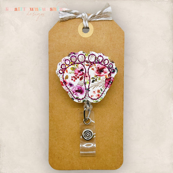 Floral Baby Feet Badge Topper