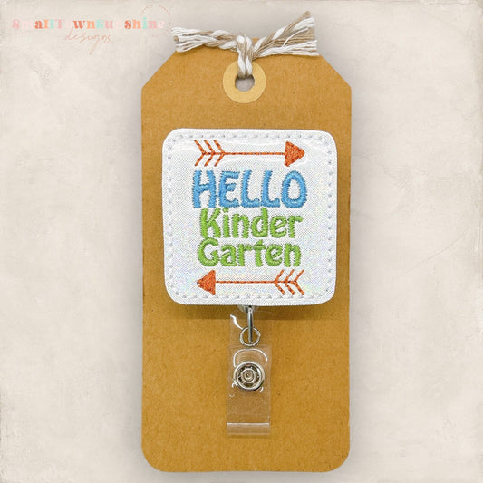 Hello Kindergarten Badge Topper