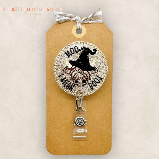Moo I Mean Boo Badge Topper