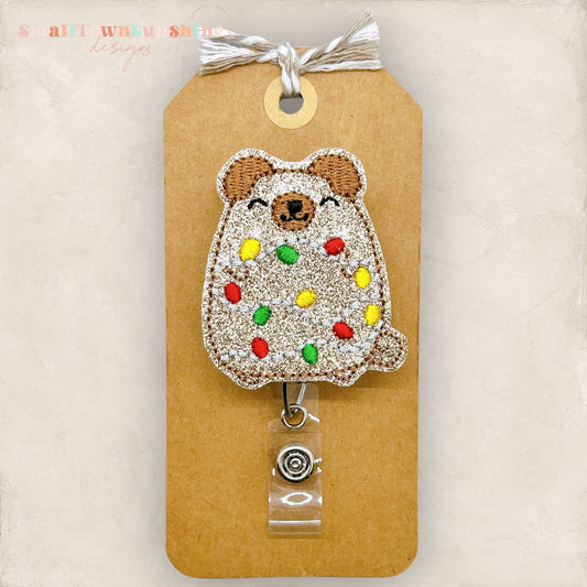 Pug With Lights Badge Topper