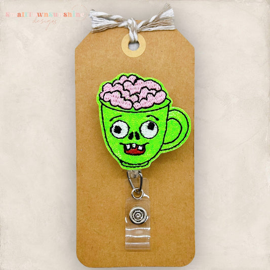 Zombie Coffee Cup Badge Topper