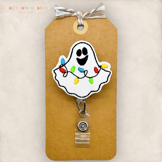 Christmas Lights Ghost Badge Topper