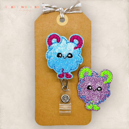 Cute Hairy Monster Badge Topper