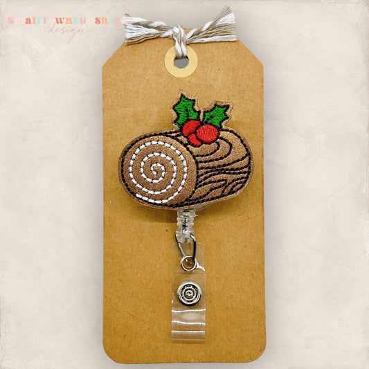 Yule Log Badge Topper