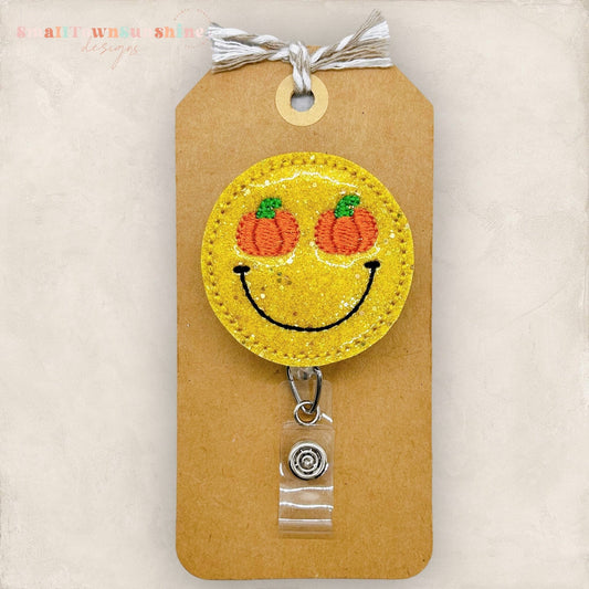 Pumpkin Eyes Face Badge Topper