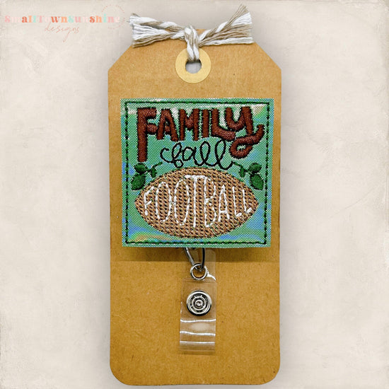 Family Fall Football Badge Topper