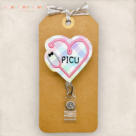 PICU Stethoscope Heart Badge Topper