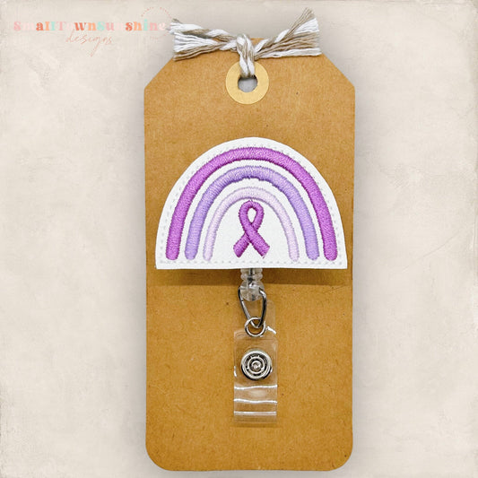 Purple Awareness Rainbow Badge Topper