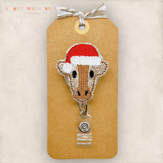 Santa Cow Badge Topper