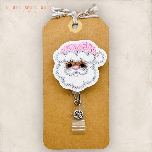 Pink Santa Badge Topper