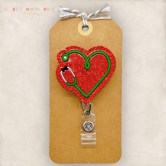 Red and Green Stethoscope Badge Topper