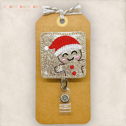 Peeking Gingerbread Man Badge Topper