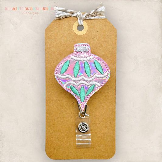 Pink Vintage Ornament Badge Topper