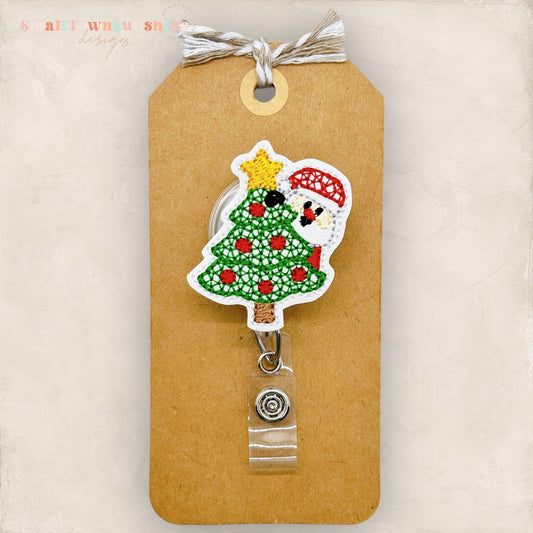 Peeking Santa Badge Topper