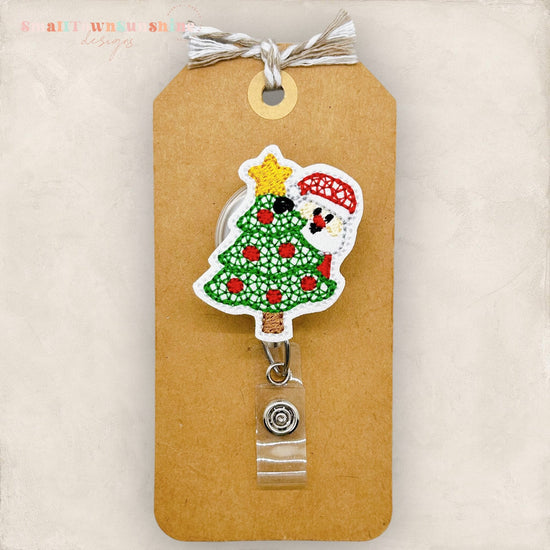 Peeking Santa Badge Topper