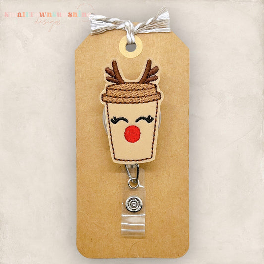Reindeer Coffee Badge Topper