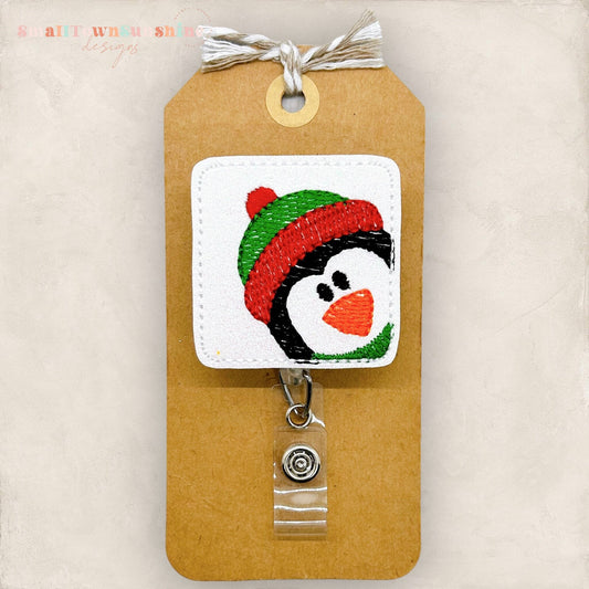 Peeking Penguin Badge Topper