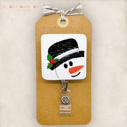 Peeking Snowman Badge Topper