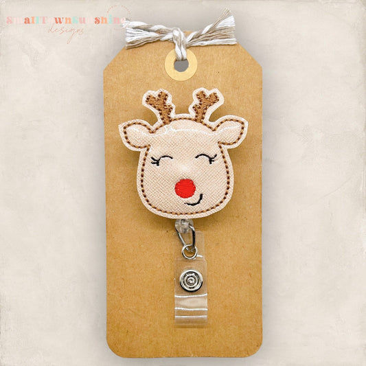 Cute Reindeer Badge Topper