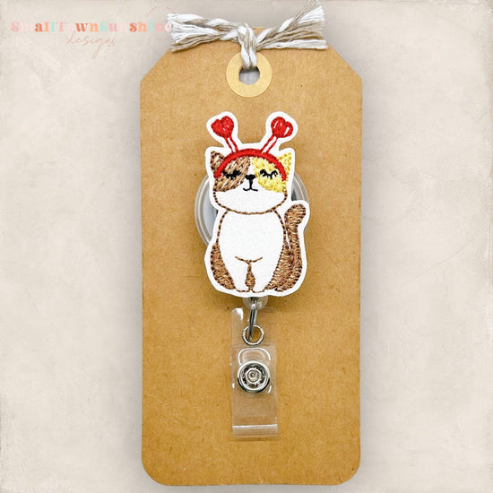 Valentine Cat Badge Topper