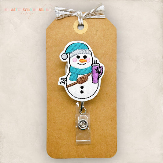Bougie Tumbler Snowman Badge Topper