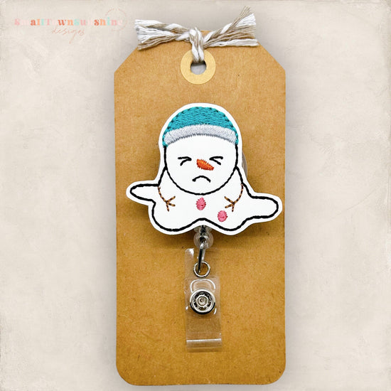 Melting Snowman Badge Topper