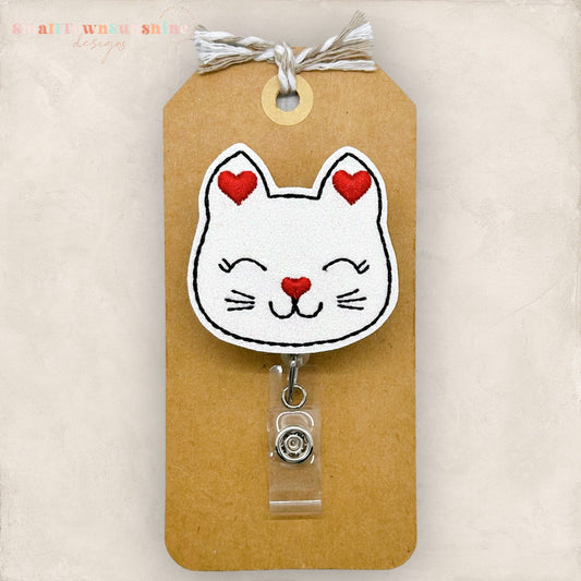 Valentine Cat Badge Topper