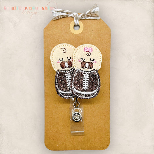 Swaddled Football Babies Badge Topper