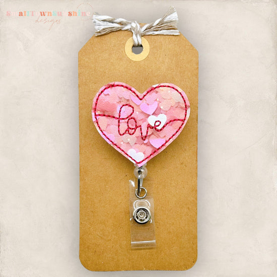 Confetti Heart Love Badge Topper
