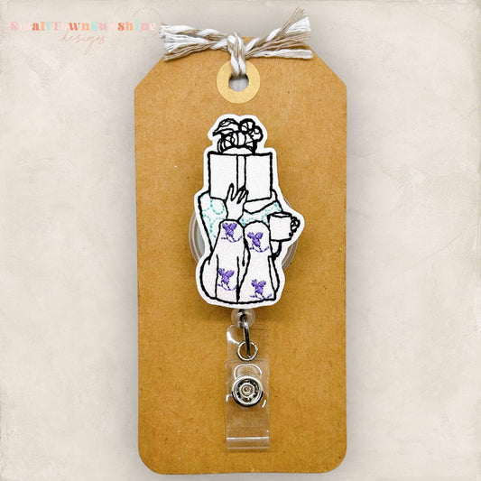 Cozy Girl Reading Badge Topper