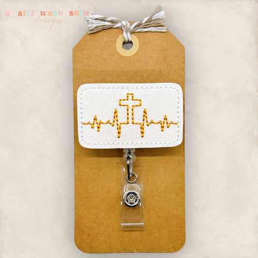 Cross EKG Badge Topper